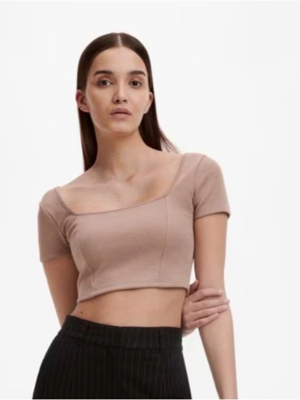 NWT Square Neck Cropped Top - Blush